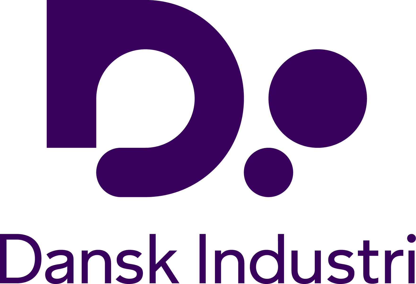 Dansk Industri logo i lilla på hvid baggrund